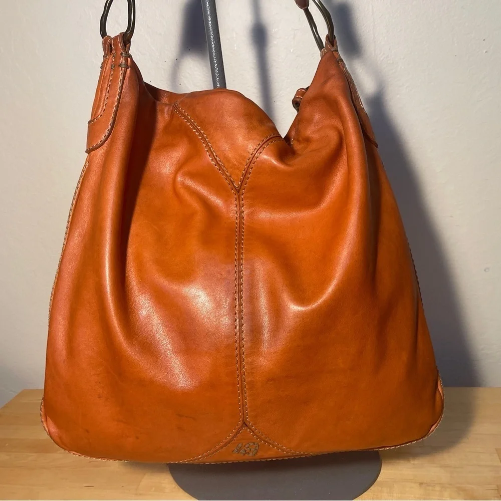 49 Square Miles Orange Leather Hobo Bag Soft Leather Shoulder Purse Artisan Hand